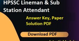 HPSSSB Lineman Answer key 2022
