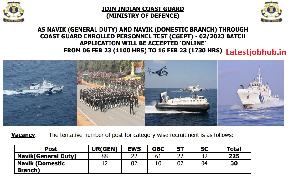 Indian Coast Guard CGEPT Recruitment 2023