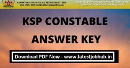 Karnataka Police Constable Answer Key 2023