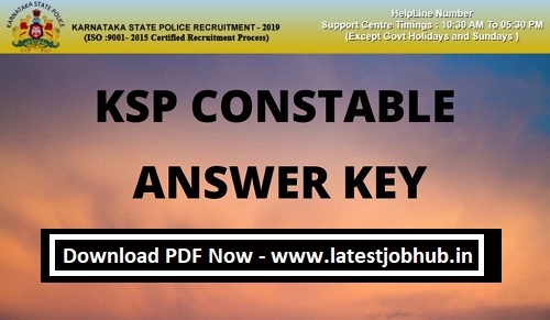 Karnataka Police Constable Answer Key 2023
