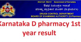 Karnataka D.Pharmacy 1st Year Result 2022