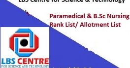 Kerala LBS Paramedical Final Rank List 2022
