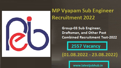 MP Vyapam Sub Engineer Recruitment 2022