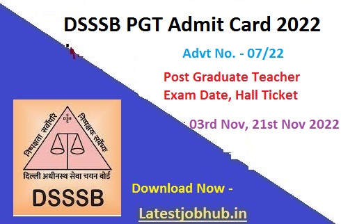 DSSSB PGT Admit Card 2022