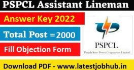 PSPCL Assistant Lineman Answer Key 2022