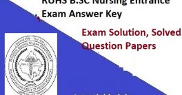 RUHS B.SC Nursing Entrance Exam Answer Key