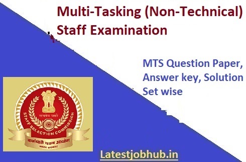SSC Multi Tasking Staff Paper Solution