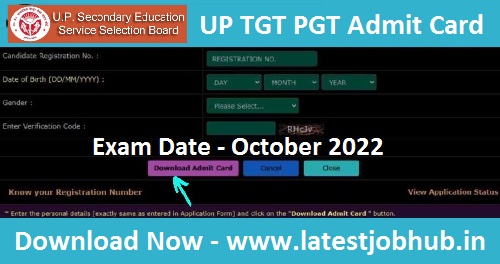 UP TGT PGT Admit Card 2022