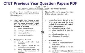 CBSE CTET Previous Question Year Papers 2023 Old Papers PDF