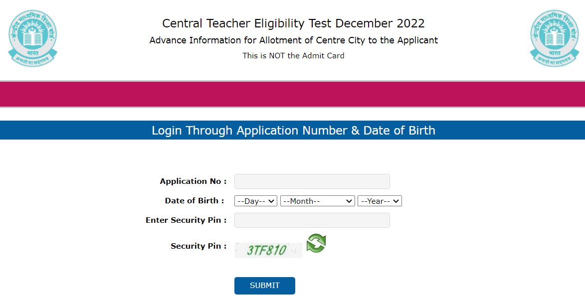 CTET Admit Card 2022-23
