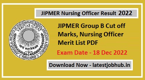JIPMER Nursing Officer Result 2022