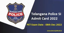 Telangana Police SI Admit Card 2022