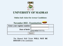 Madras University Hall Ticket 2023