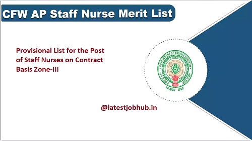 AP CFW Staff Nurse Merit List 2022-23