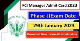 FCI Manager Admit Card 2023