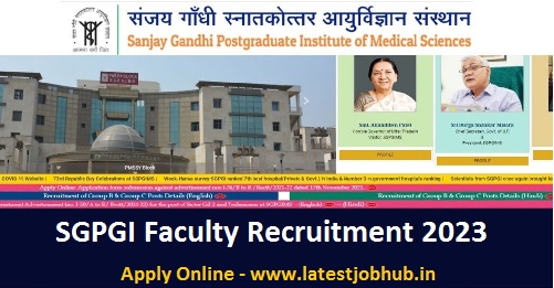SGPGI Faculty Recruitment 2022