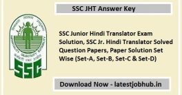 SSC Junior Hindi Translator Paper Solution