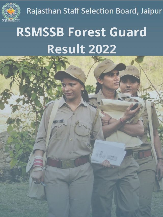 RSMSSB Forest Guard Result 2022 – Rajasthan Forester Exam Cut off