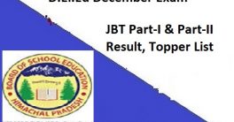 HPBOSE JBT Part-I & II Result