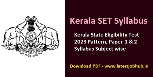 Kerala SET July Exam Syllabus 2023