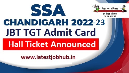 SSA Chandigarh TGT Admit Card 2023