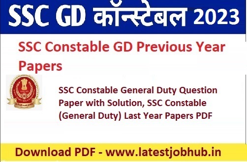 SSC Constable GD Previous Year Papers 2023