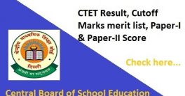 CBSE CTET Exam Cutoff List