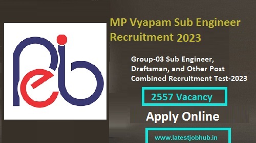 MP Vyapam Sub Engineer Recruitment 2023