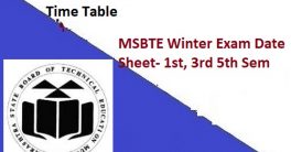 MSBTE Odd Semester Exam Date Sheet