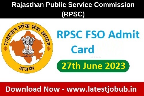 RPSC FSO Exam Date Hall Ticket
