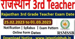 Rajasthan 3rd Grade Teacher Exam Date 2023