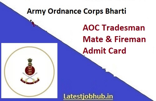AOC Tradesman and Fireman Admit Card