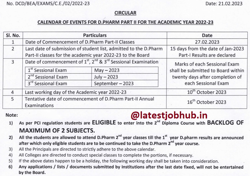 Karnataka D Pharmacy Admission Form 2023