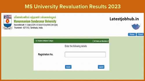 MS University Revaluation Result 2023