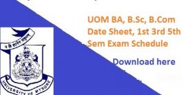 UOM BA BSC BCOM Date Sheet