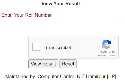 NIT Hamirpur Result