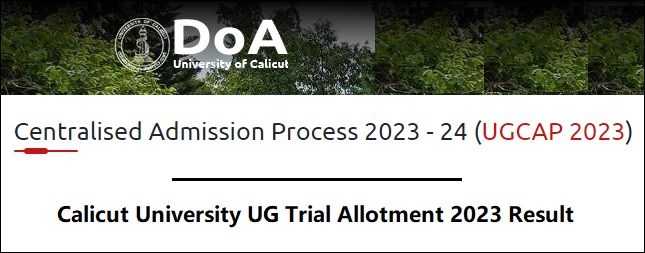 Calicut University UG Allotment Result 2023 