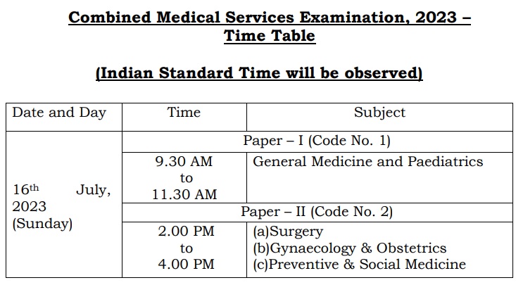UPSC CMS Exam Date 