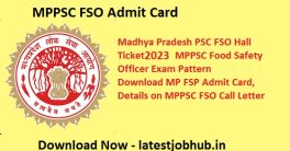 MPPSC FSO Exam Hall Ticket