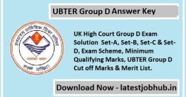 UBTER Group D Answer Key 2023