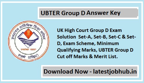 UBTER Group D Answer Key 2023