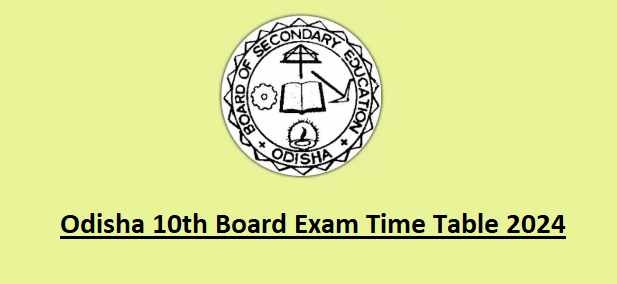Odisha Board 10th Date Sheet