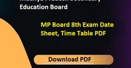 MP Board Class 8th Time Table 2024